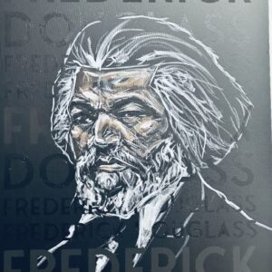 A painting of frederick douglass with the words " frederick."